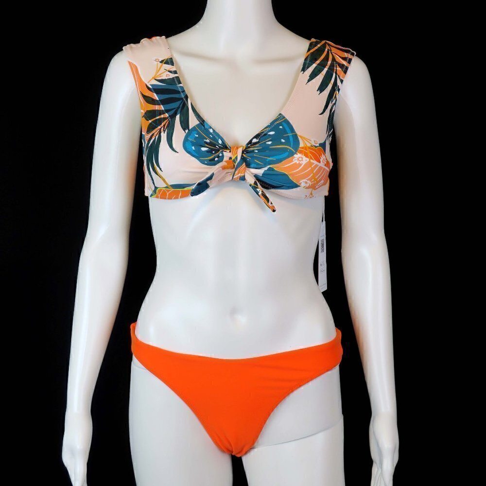 Cupshe Floral Knot Bikini Top Cheeky Swimsuit